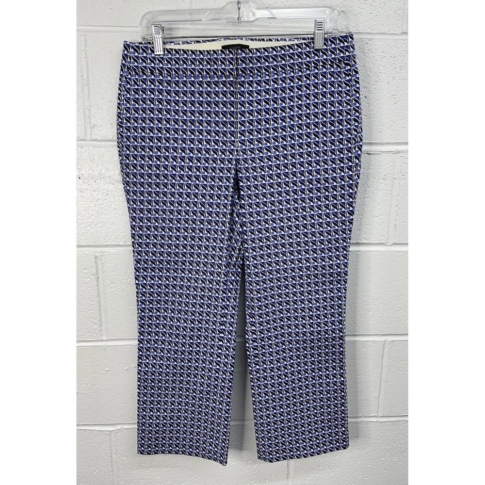 J. Crew Campbell Capri Crop Pants Abstract Wave Blue Womens Style A2108 / Size 6